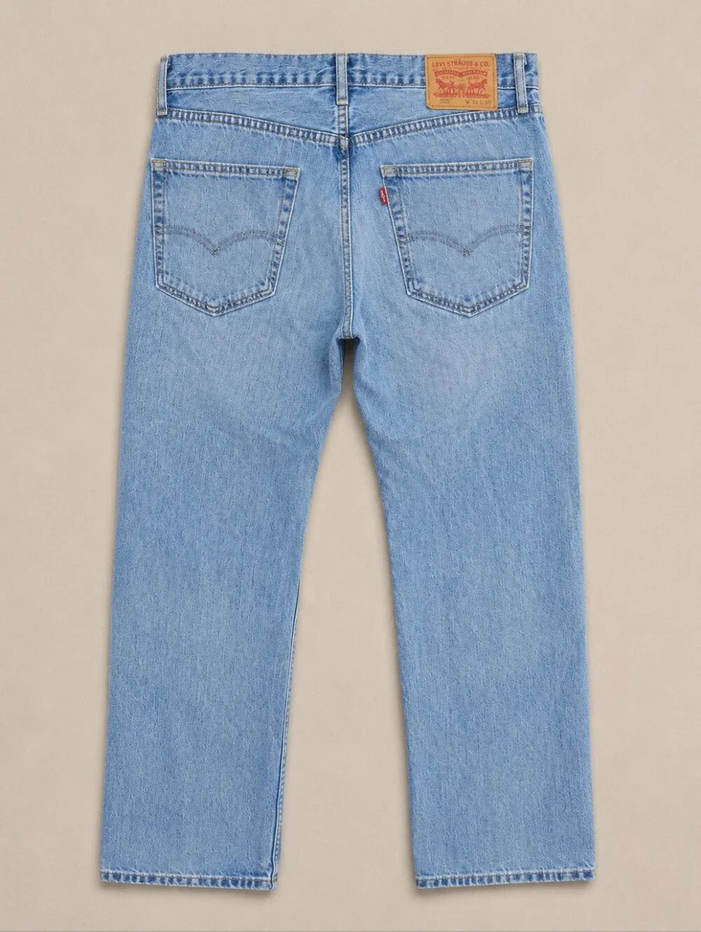 Levi's 505 Regular Straight Light Wash Denim Blue Jeans Mens 32x30 Vintage Vibe